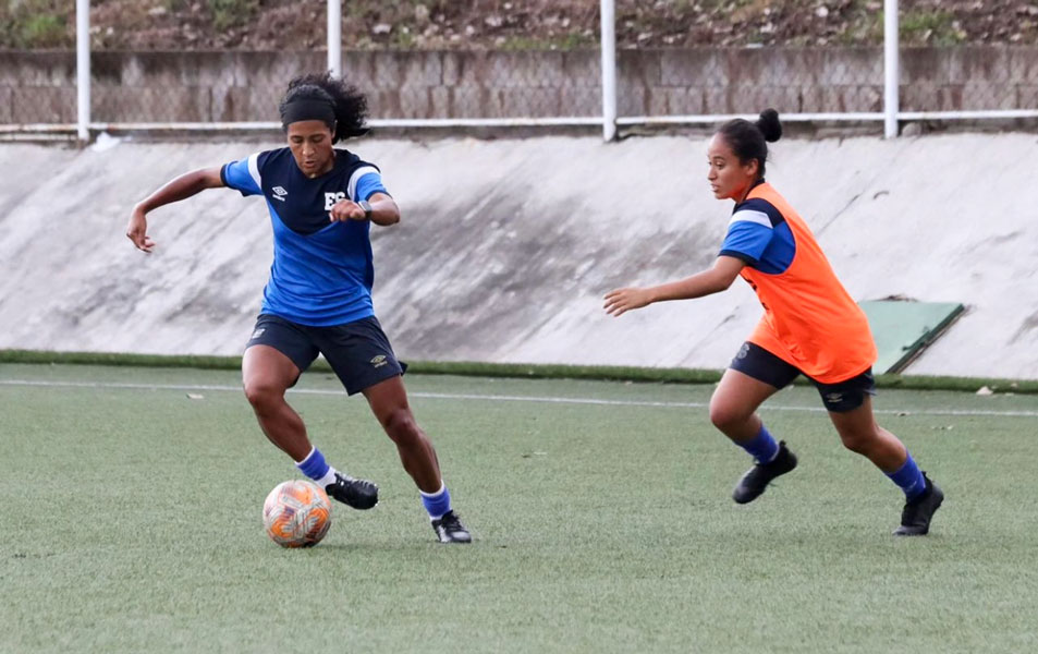 Photo of Stephanie Ortez at training camp for the El Salvador National Team.